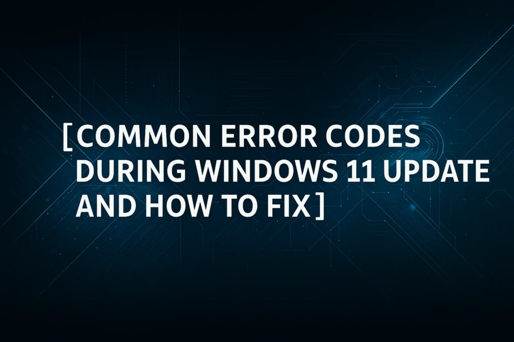 Common Error Codes During Windows 11 Update and How to Fix